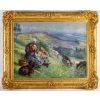 Huile sur toile représentant une scène pastorale. Signée en bas à droite H. PERRIN | Biron ||||||||