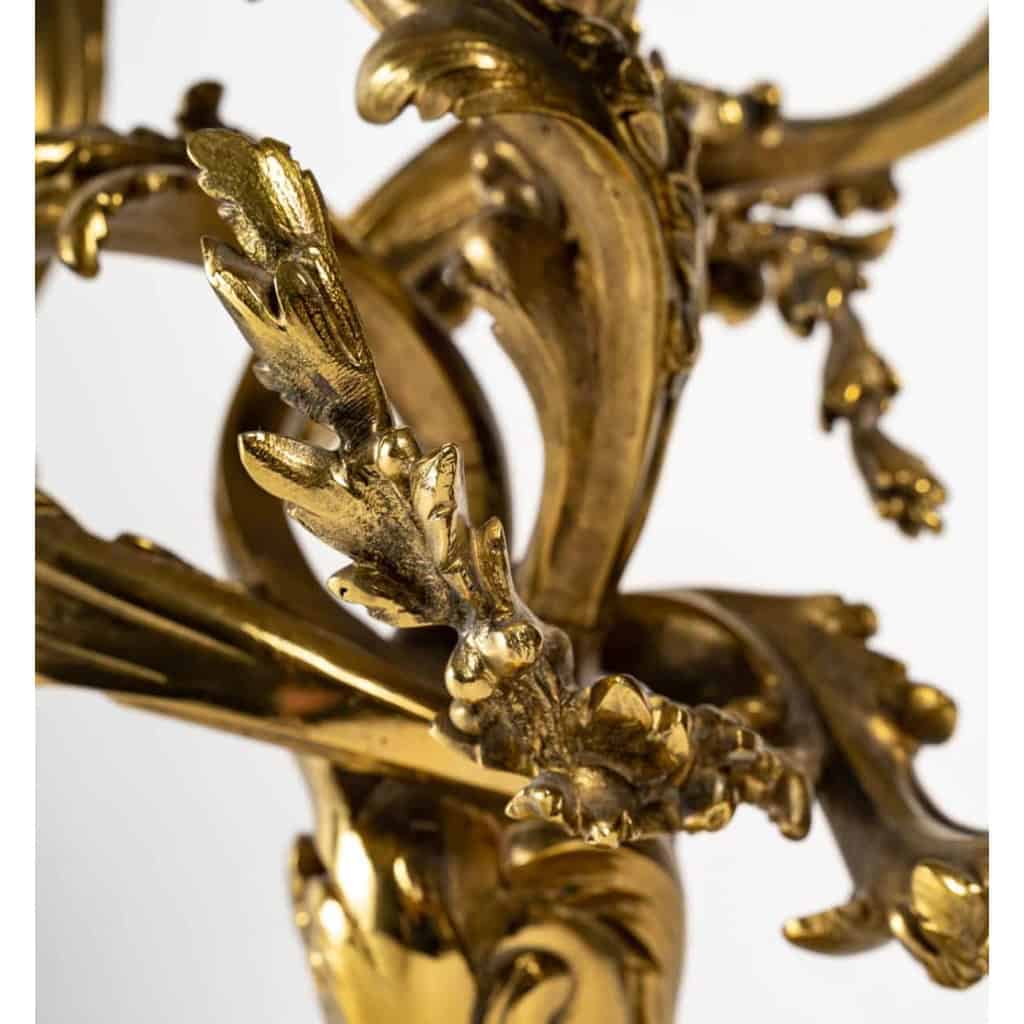 Paire de chandeliers en bronze Iris, style Art nouveau | Biron Paire de chandeliers en bronze Iris, style Art nouveau