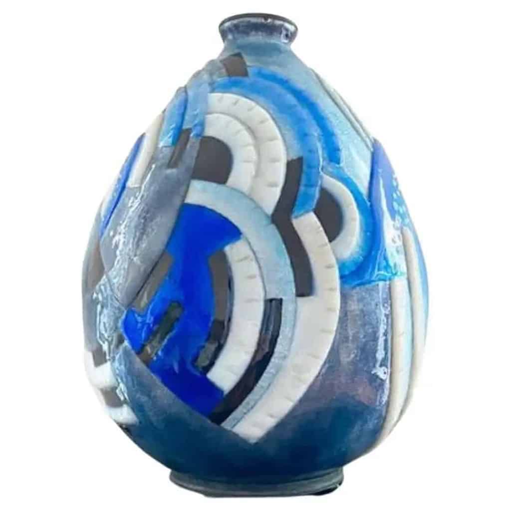 Camille Fauré : Vase » Orphisme » Cuivre Emaillé | Biron ||