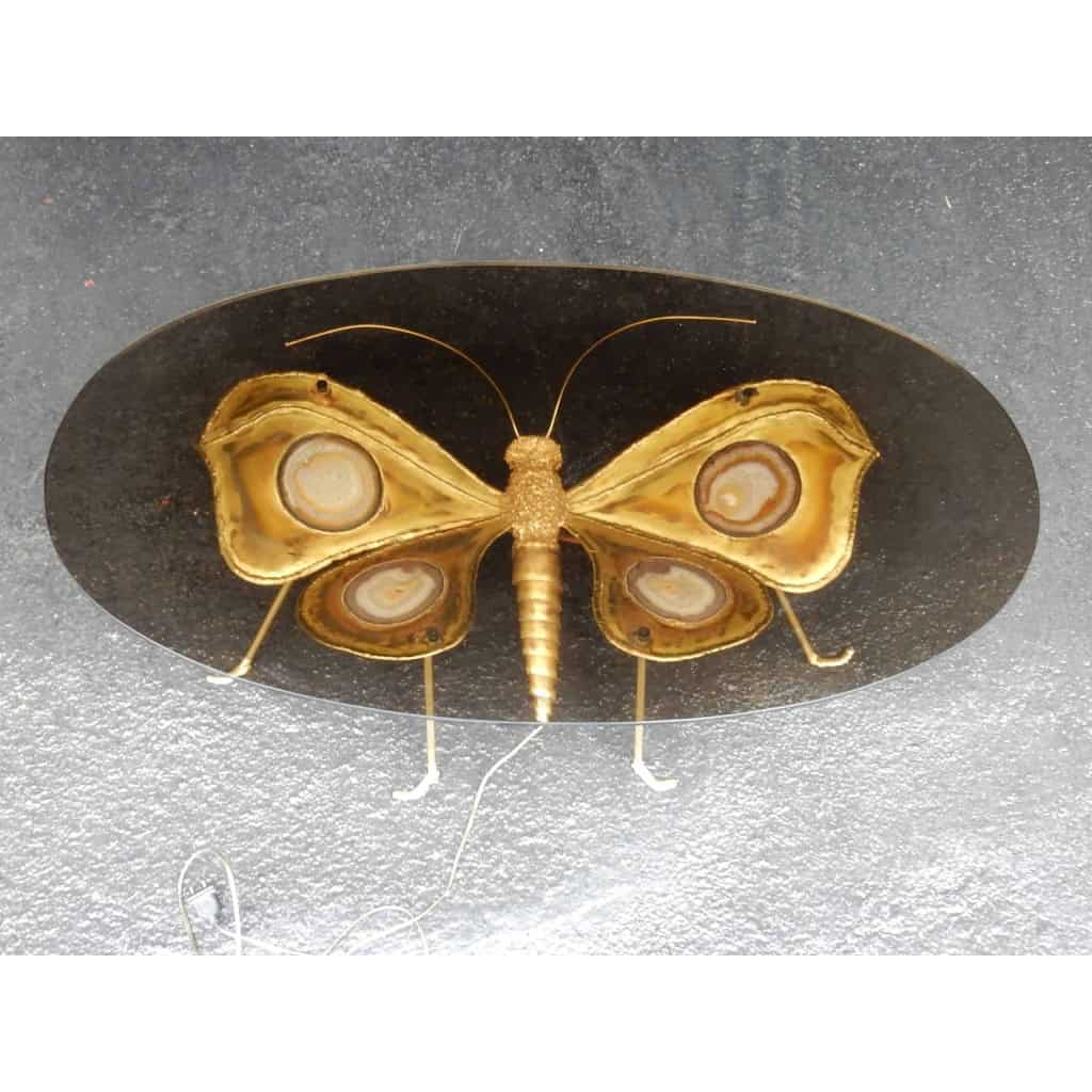 1970′ Table Basse Papillon Éclairante DLG de Duval Brasseur ou Isabelle Faure Pour Honoré de Paris 139 X 80 cm | Biron |||||||||
