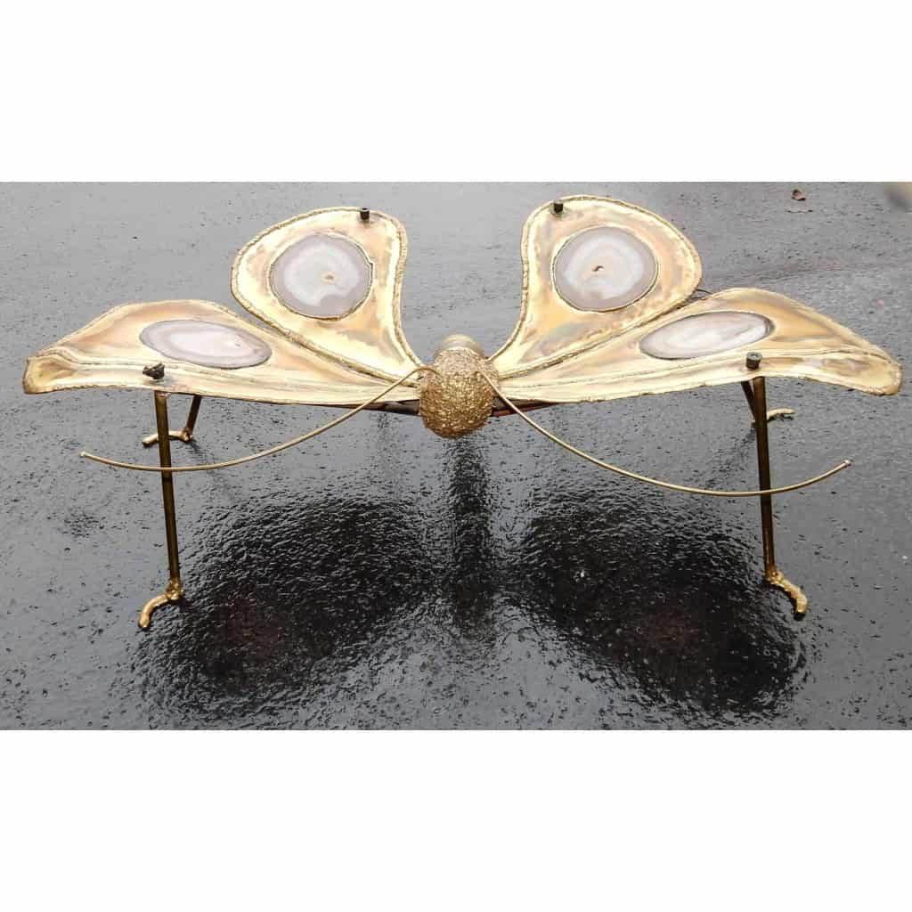 1970′ Table Basse Papillon Éclairante DLG de Duval Brasseur ou Isabelle Faure Pour Honoré de Paris 139 X 80 cm | Biron 1970′ Table Basse Papillon Éclairante DLG de Duval Brasseur ou Isabelle Faure Pour Honoré de Paris 139 X 80 cm