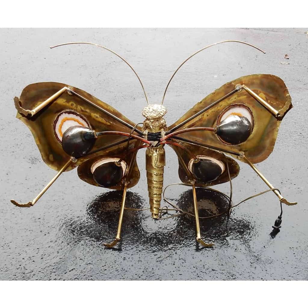 1970′ Table Basse Papillon Éclairante DLG de Duval Brasseur ou Isabelle Faure Pour Honoré de Paris 139 X 80 cm | Biron 1970′ Table Basse Papillon Éclairante DLG de Duval Brasseur ou Isabelle Faure Pour Honoré de Paris 139 X 80 cm