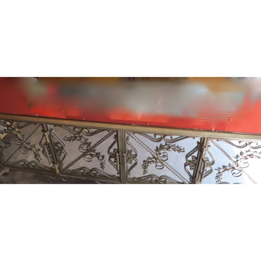 1950′ Buffet Fer Forgé et Miroirs