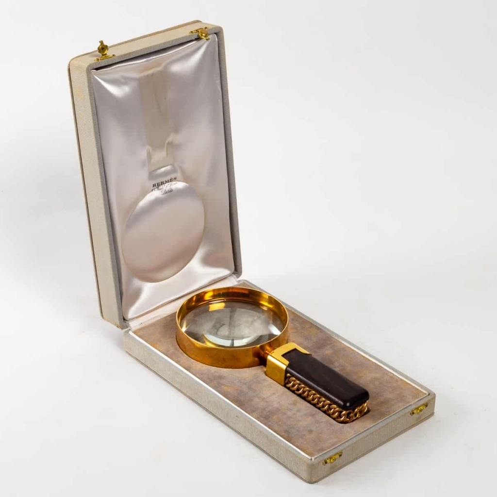 Loupe de chez Hermès en métal doré | Biron ||||||||