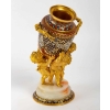 Vase en bronze doré, onyx et cloisonné, XIXème siècle | Biron Vase en bronze doré, onyx et cloisonné, XIXème siècle