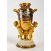 Vase en bronze doré, onyx et cloisonné, XIXème siècle | Biron Vase en bronze doré, onyx et cloisonné, XIXème siècle