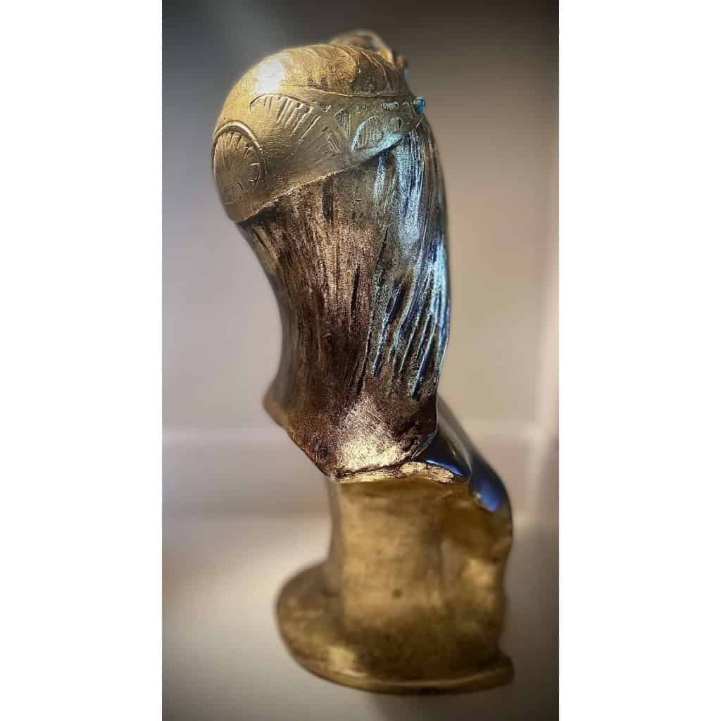 BUSTE ART NOUVEAU EN BRONZE D UNE JEUNE FILLE DE GEORGES FLAMAND (1895/1925)