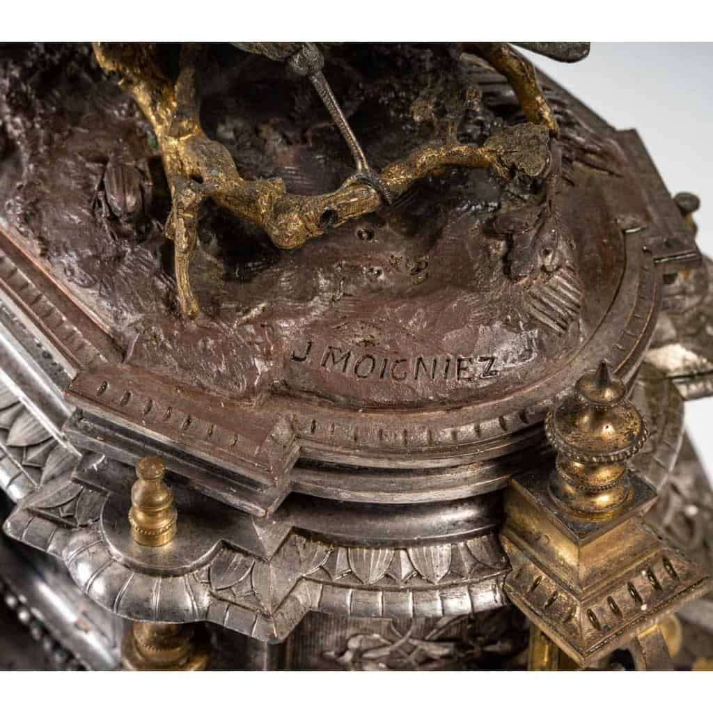 Garniture de cheminée signé J. Moignez , XIXème | Biron Garniture de cheminée signé J. Moignez , XIXème