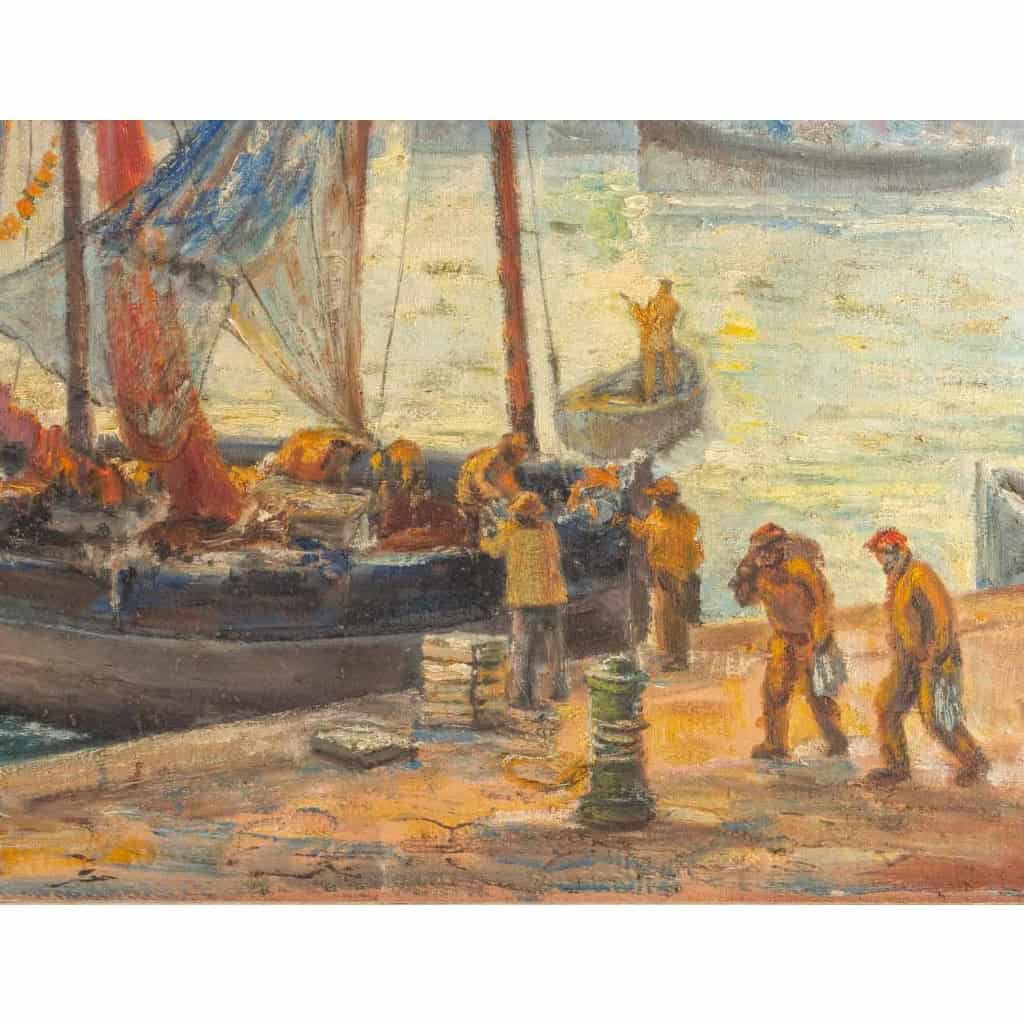 Un port en bretagne, Huile sur toile signée O. Denizard | Biron Un port en bretagne, Huile sur toile signée O. Denizard