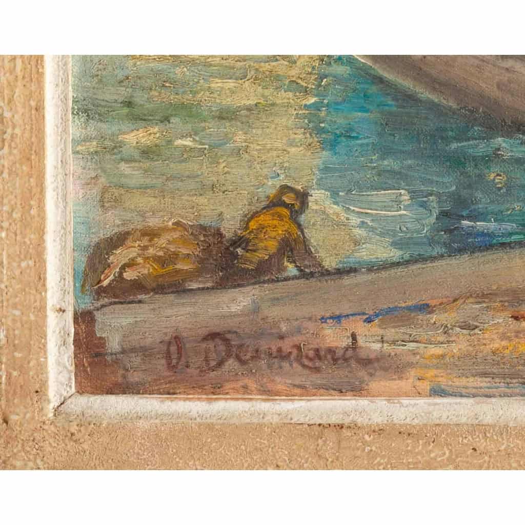 Un port en bretagne, Huile sur toile signée O. Denizard | Biron Un port en bretagne, Huile sur toile signée O. Denizard