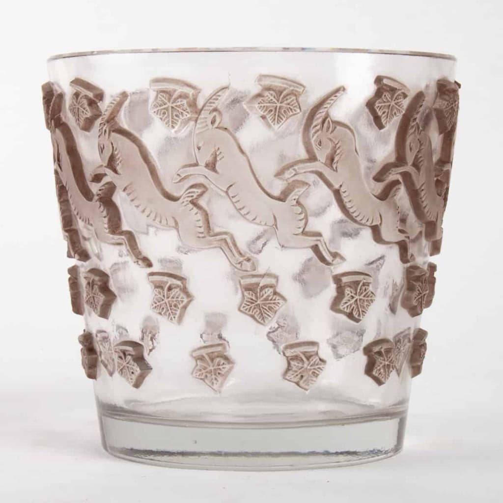 Vase Lave-Raisins « Jurançon » verre blanc patiné sépia de René LALIQUE | Biron ||||||