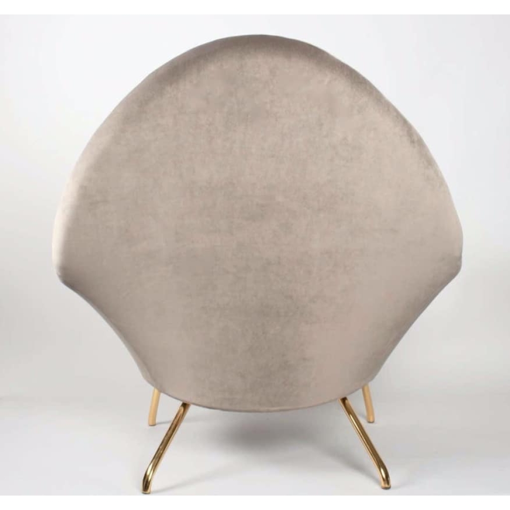 Paire de Fauteuils 770 des années 1950, laiton et velours, Joseph-André Motte, Ed Steiner