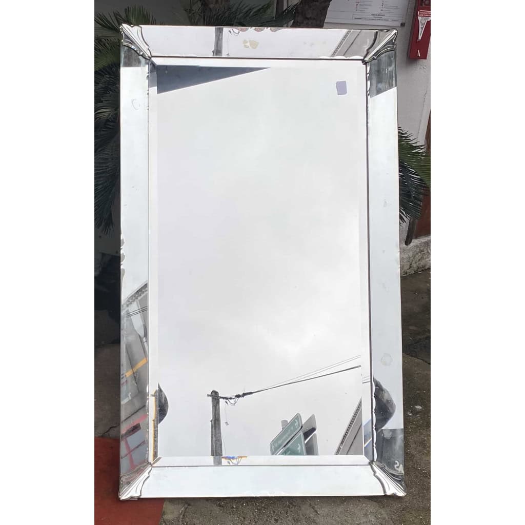 1940′ Miroir Venise Art Déco 135 X 81 cm Décor Moustache 2