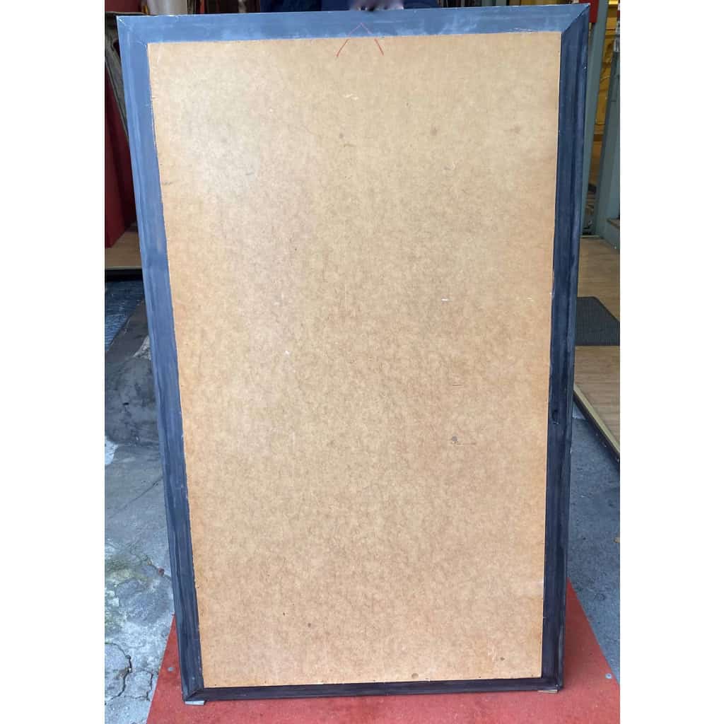 1940′ Miroir Venise Art Déco 135 X 81 cm Décor Moustache 7