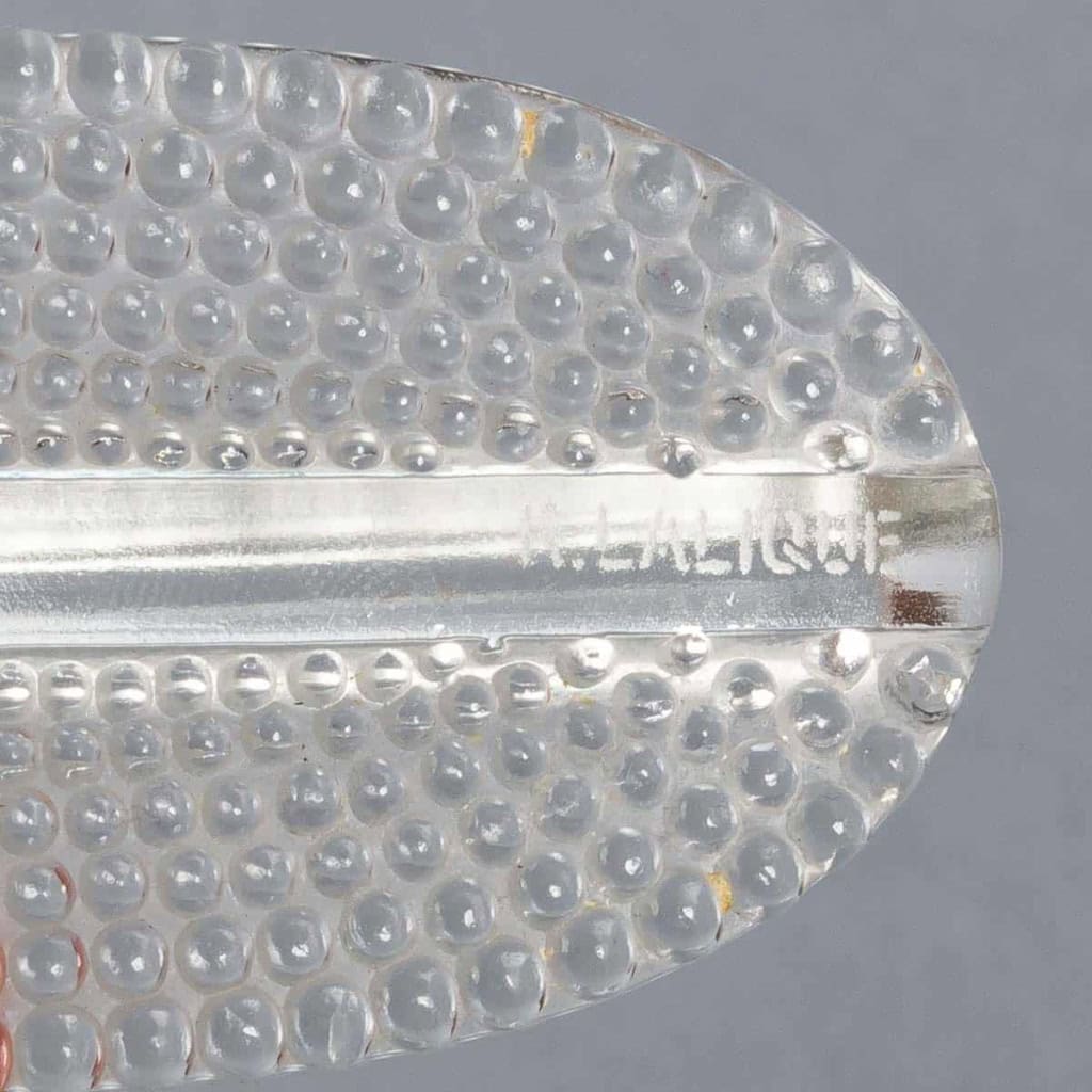 Suite de 8 Porte-Couteaux "Nippon" verre blanc de René LALIQUE