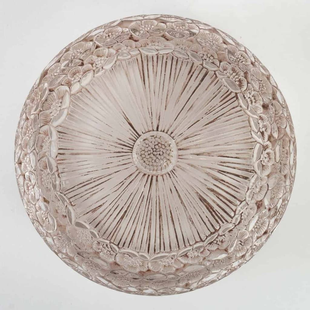 Boîte « Boutons d’Or » verre blanc patiné sépia de René LALIQUE | Biron Boîte "Boutons d'Or" verre blanc patiné sépia de René LALIQUE