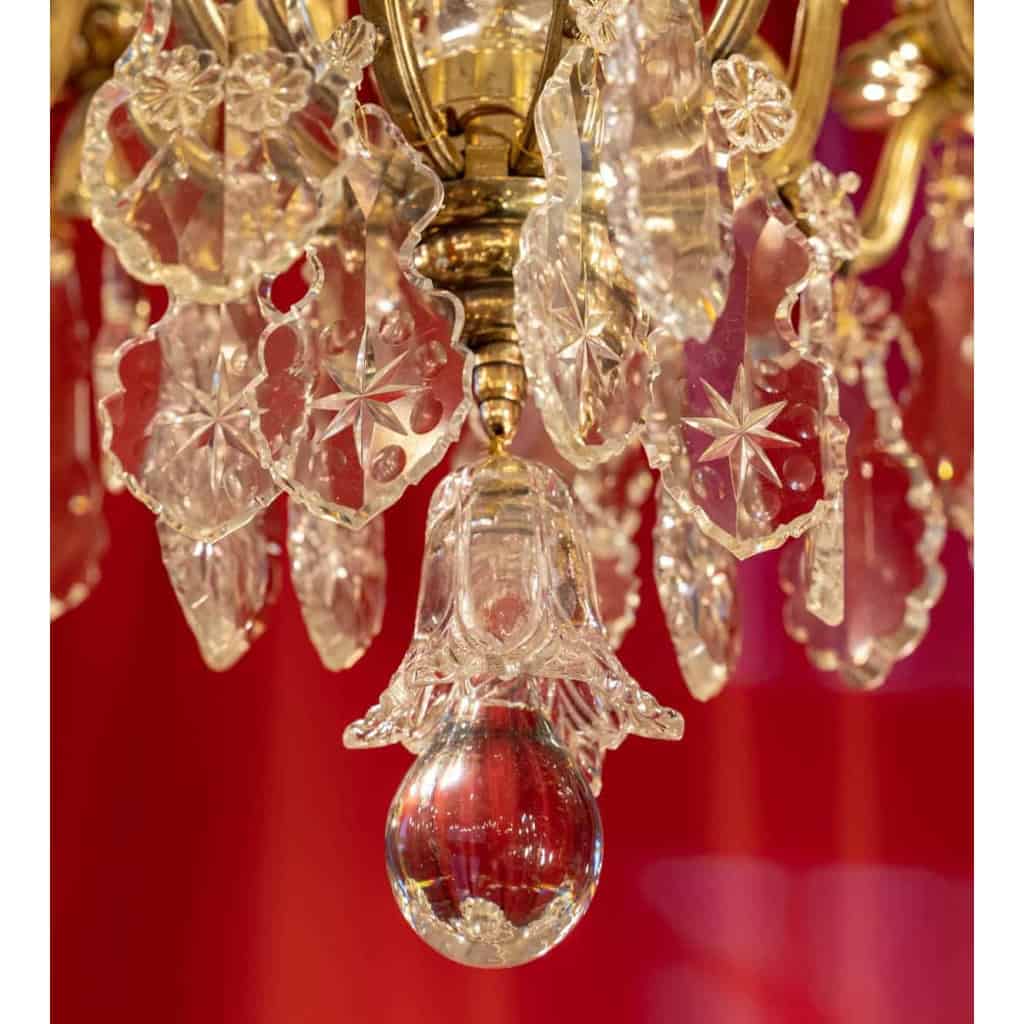 Lustre baccarat » Aux clochettes « à 10 lumières XIXEME | Biron Lustre baccarat " Aux clochettes "à 10 lumières XIXEME