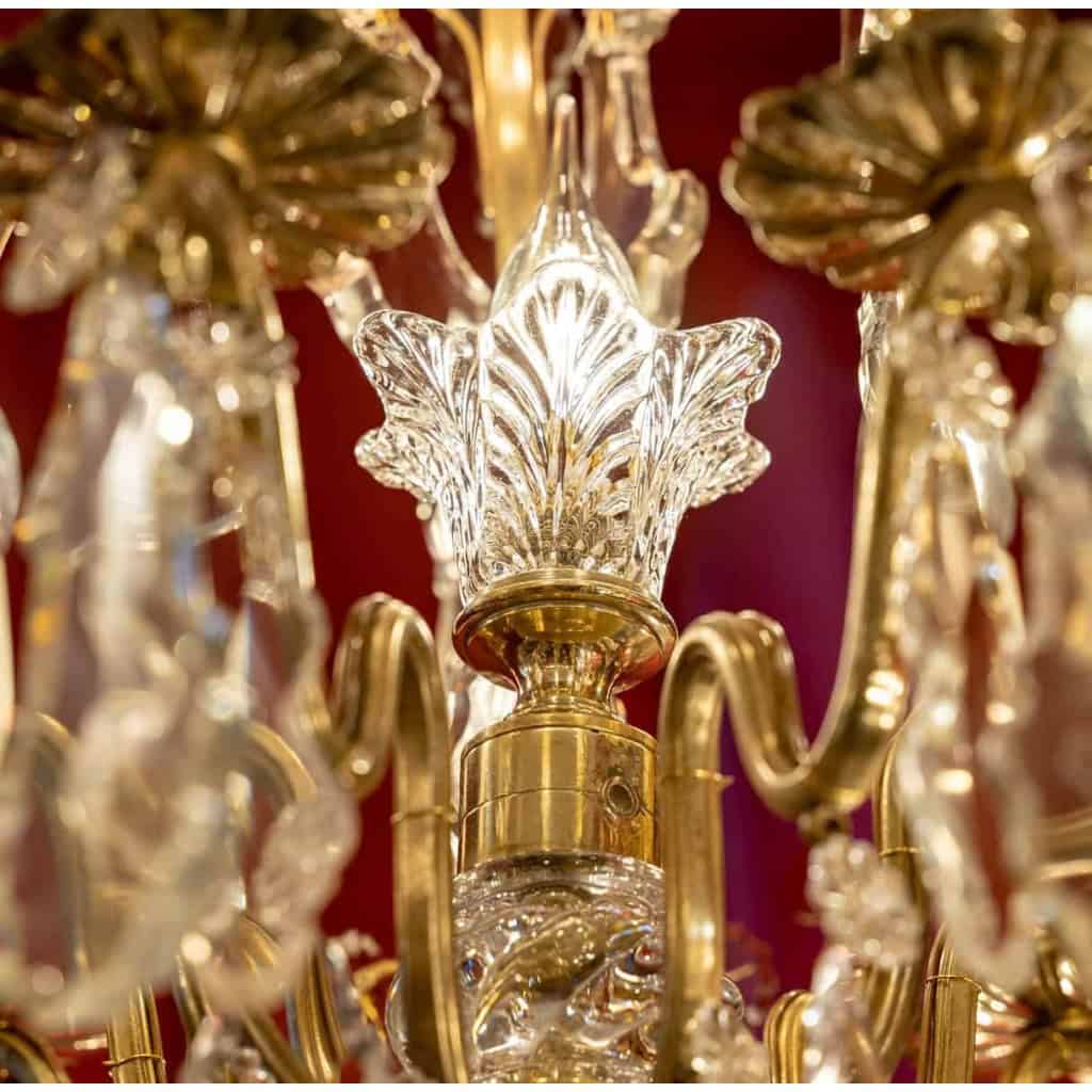 Lustre baccarat » Aux clochettes « à 10 lumières XIXEME | Biron Lustre baccarat " Aux clochettes "à 10 lumières XIXEME