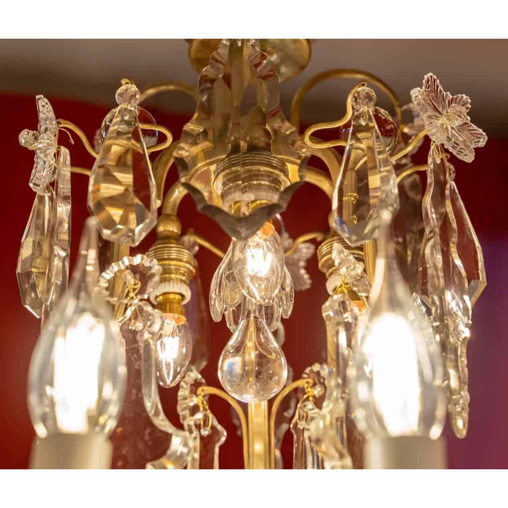 Lustre baccarat » Aux clochettes « à 10 lumières XIXEME | Biron Lustre baccarat " Aux clochettes "à 10 lumières XIXEME