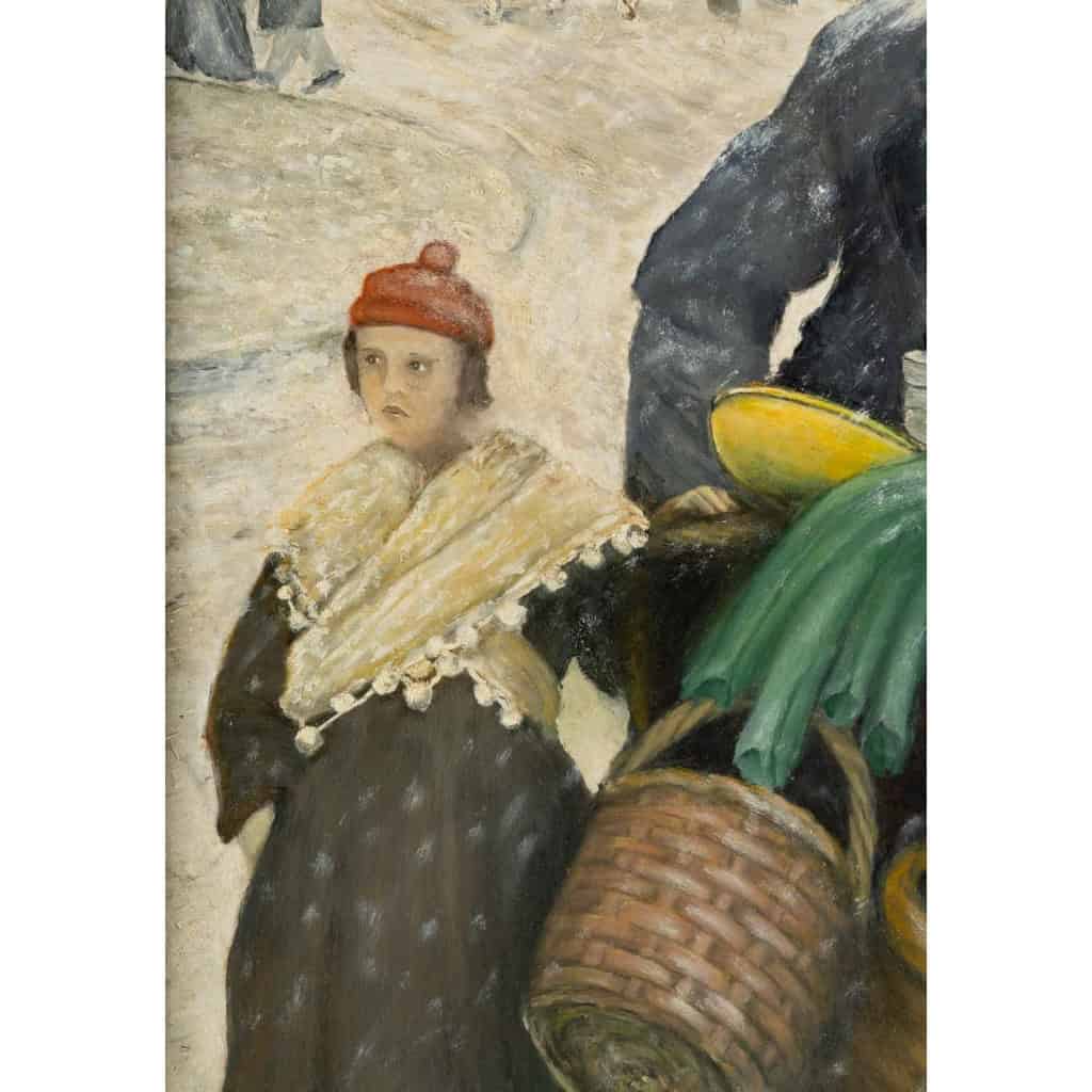 HSI Marchand de quatre saisons accompagné d’une petite fille entre le Louvre et le Palais royal, signé René Rousse | Biron HSI Marchand de quatre saisons accompagné d'une petite fille entre le Louvre et le Palais royal, signé René Rousse
