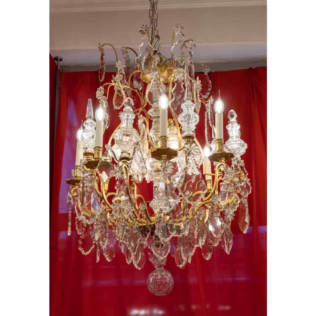 Grand lustre à 12 lumières attribué à Baccarat, XIXème siècle | Biron Grand lustre à 12 lumières attribué à Baccarat, XIXème siècle
