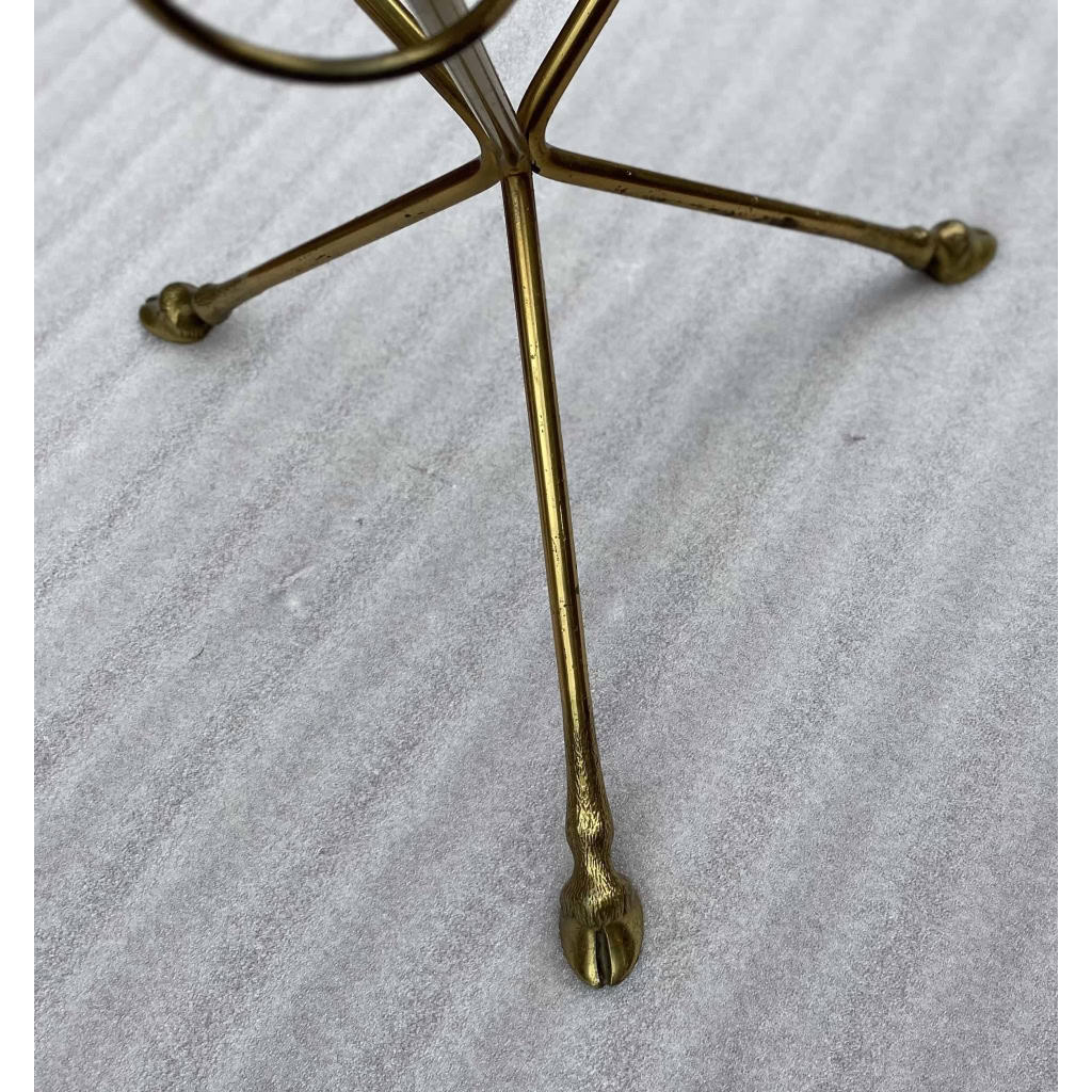 1970′ Paire De Guéridons Bronze Doré Plateau Verre Maison Charles Ou Jansen H 43 Diam 60 cm | Biron 1970′ Paire De Guéridons Bronze Doré Plateau Verre Maison Charles Ou Jansen H 43 Diam 60 cm