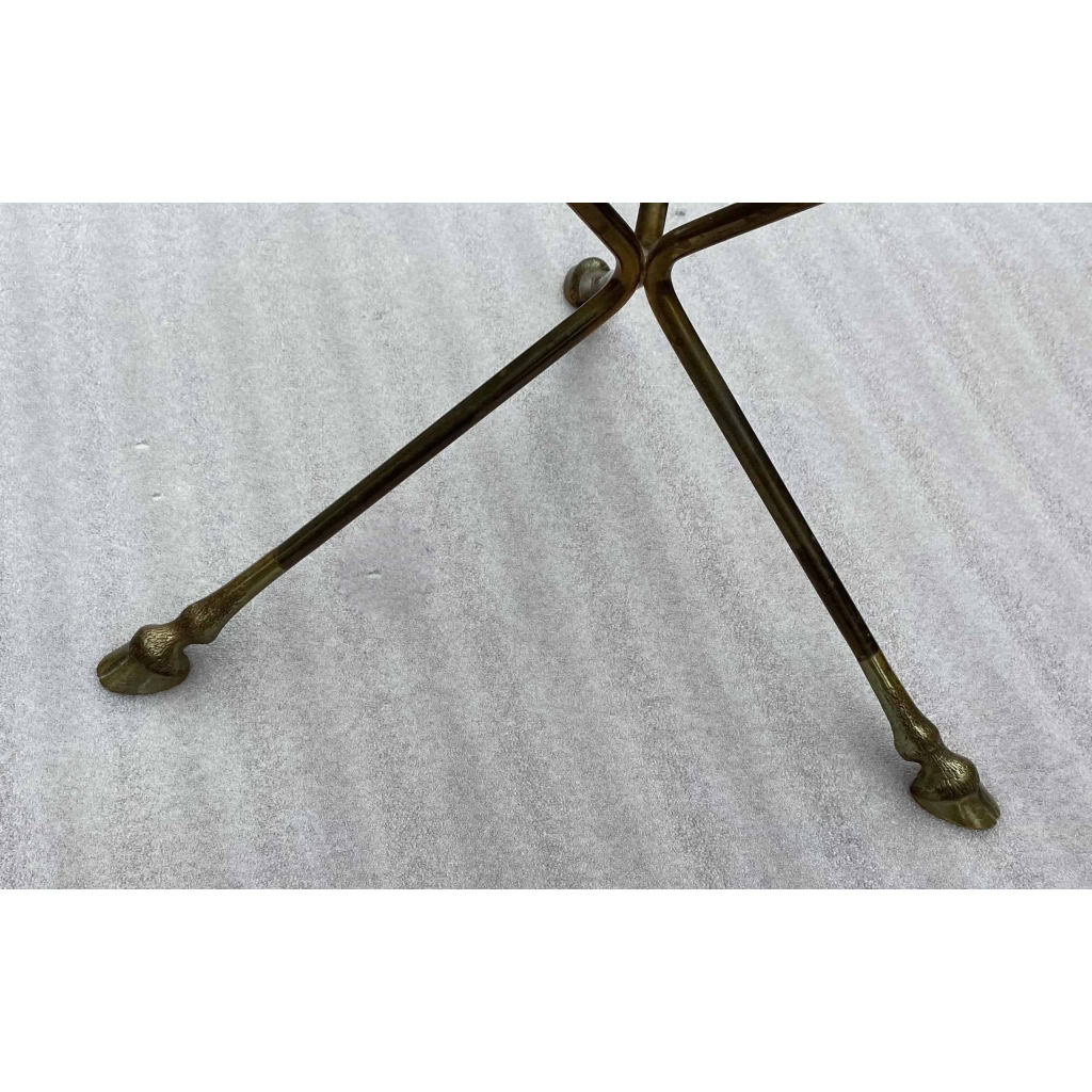 1970′ Paire De Guéridons Bronze Doré Plateau Verre Maison Charles Ou Jansen H 43 Diam 60 cm | Biron 1970′ Paire De Guéridons Bronze Doré Plateau Verre Maison Charles Ou Jansen H 43 Diam 60 cm
