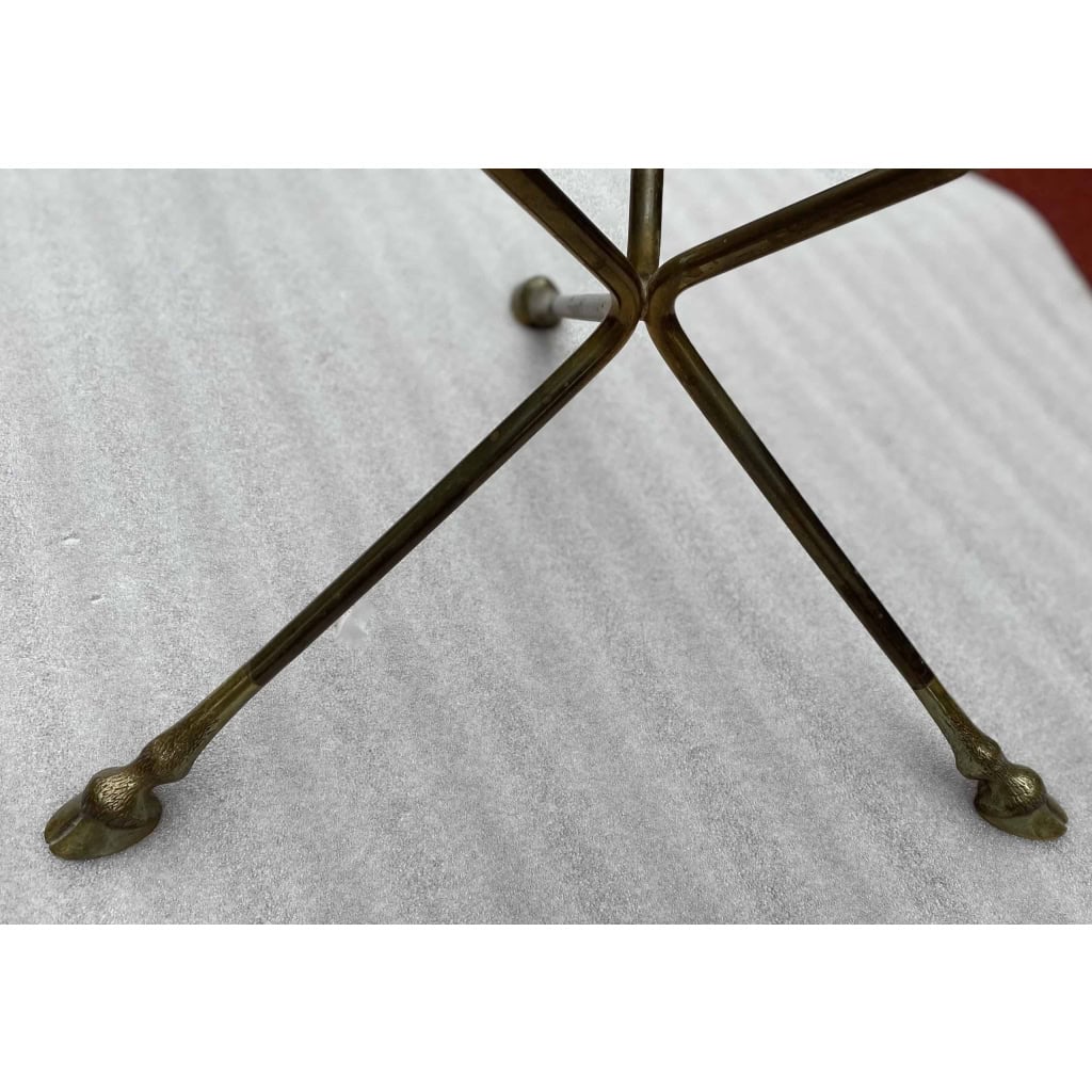 1970′ Paire De Guéridons Bronze Doré Plateau Verre Maison Charles Ou Jansen H 43 Diam 60 cm | Biron 1970′ Paire De Guéridons Bronze Doré Plateau Verre Maison Charles Ou Jansen H 43 Diam 60 cm