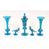 Rare groupe en opaline bleu royal émaillé en argent d’époque 1820-1840 | Biron ||||||||||||||