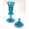 Rare groupe en opaline bleu royal émaillé en argent d’époque 1820-1840 | Biron Rare groupe en opaline bleu royal émaillé en argent d'époque 1820-1840
