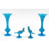 Rare groupe en opaline bleu royal émaillé en argent d’époque 1820-1840 | Biron Rare groupe en opaline bleu royal émaillé en argent d'époque 1820-1840