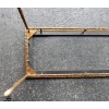 1950/70' Table Basse en Bronze Doré Décor Palmier Maison Charles