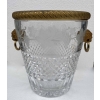1950-70′ Seau à Champagne Cristal St Louis Gravé Aux Attributs de la Vigne et Bronze Doré Aux têtes de Lion 10