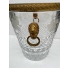 1950-70′ Seau à Champagne Cristal St Louis Gravé Aux Attributs de la Vigne et Bronze Doré Aux têtes de Lion 11