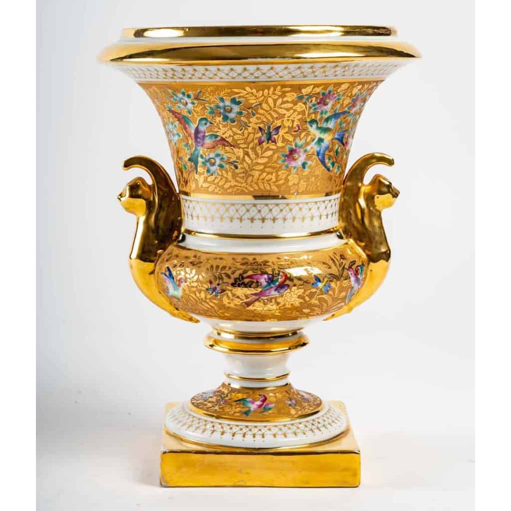 Vase Médicis aux oiseaux polychromes , Le Tallec | Biron ||||||||||