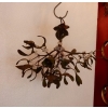 1900′ Lustre Boule de Gui en Bronze Art Nouveau a 2 Lampes Diametre 34 cm | Biron 1900' Lustre Boule de Gui en Bronze Art Nouveau a 2 Lampes Diametre 34 cm