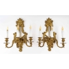 Paire d’appliques Lyre en bronze doré du XIXème siècle, Napoléon III | Biron |||||||