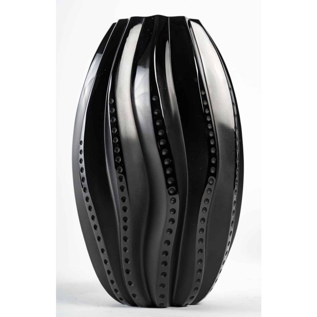 Lalique, Paire De vases "Black Medusa"
