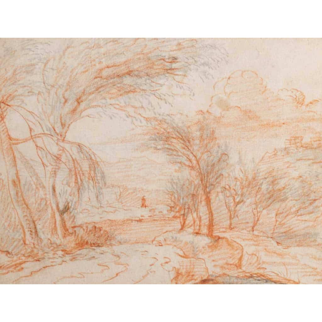 Un dessin aux deux crayons sanguine et graphite, XVIIème siècle