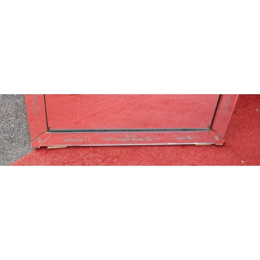 1970′ Miroir Venise à Fleurs 181 x 80 cm