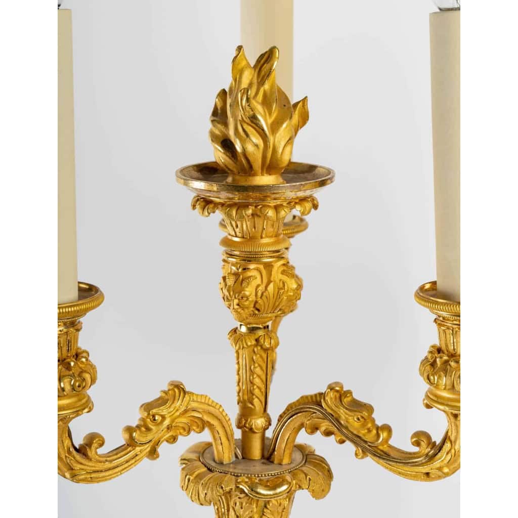 Paire de chandeliers en bronze doré du XIXème siècle | Biron Paire de chandeliers en bronze doré du XIXème siècle