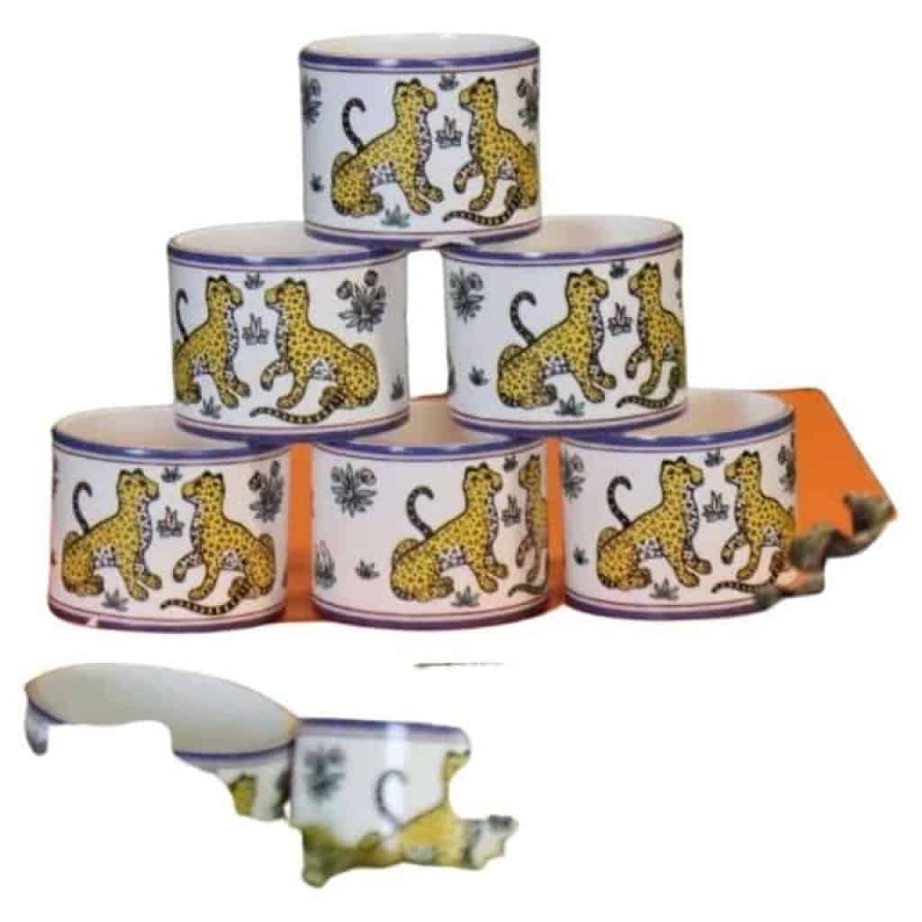 HERMES. Suite de 8 ronds de serviette | Biron ||