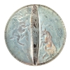 Miroir « Deux Chèvres » verre blanc patiné bleu – monture métal d’origine de René LALIQUE | Biron ||||||||