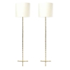 1950 Paire de lampadaires modèle « Bambou » en bronze doré Maison Baguès | Biron ||||||