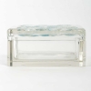 Boîte « Bluets » verre blanc patiné bleu de René LALIQUE | Biron Boîte "Bluets" verre blanc patiné bleu de René LALIQUE