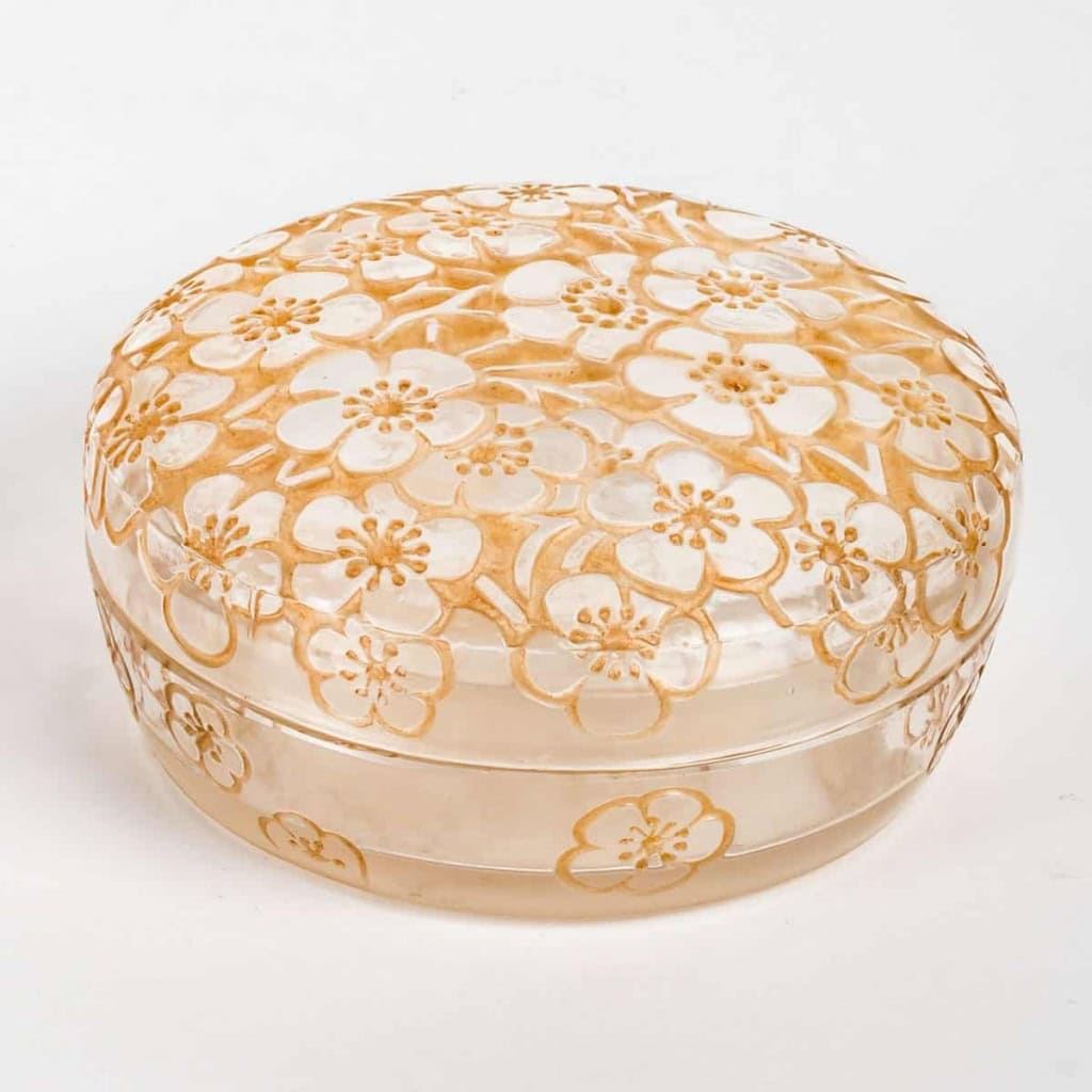 Boîte « Emiliane » verre blanc patiné sépia de René LALIQUE | Biron |||||||