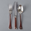 Ménagère "Talisman" métal argenté et laque de chine brune de CHRISTOFLE - 67 pièces