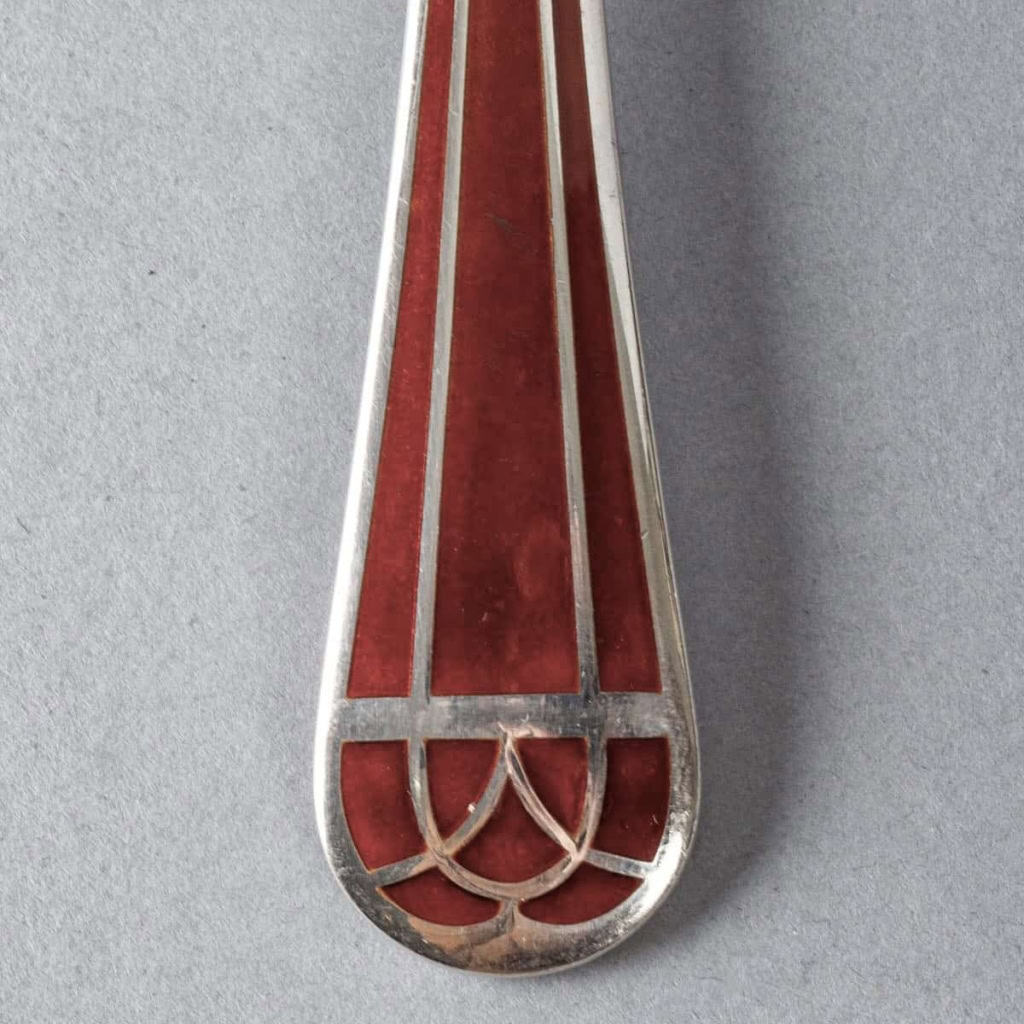 Ménagère "Talisman" métal argenté et laque de chine brune de CHRISTOFLE - 67 pièces