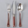 Ménagère "Talisman" métal argenté et laque de chine brune de CHRISTOFLE - 67 pièces