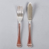 Ménagère "Talisman" métal argenté et laque de chine brune de CHRISTOFLE - 67 pièces